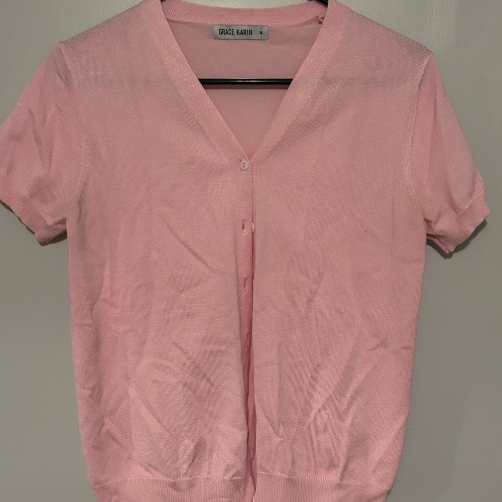 Grace Karin Light Pink Knit Top